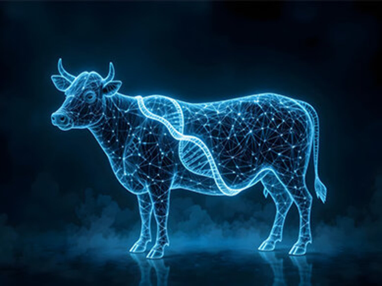 Digital network cow with DNA strands