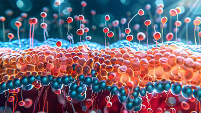 The asymmetric nature of the phospholipid bilayer with different types of phospholipids present on each side of the membrane