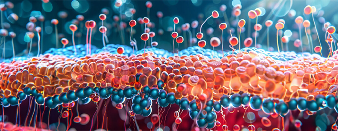 The asymmetric nature of the phospholipid bilayer with different types of phospholipids present on each side of the membrane