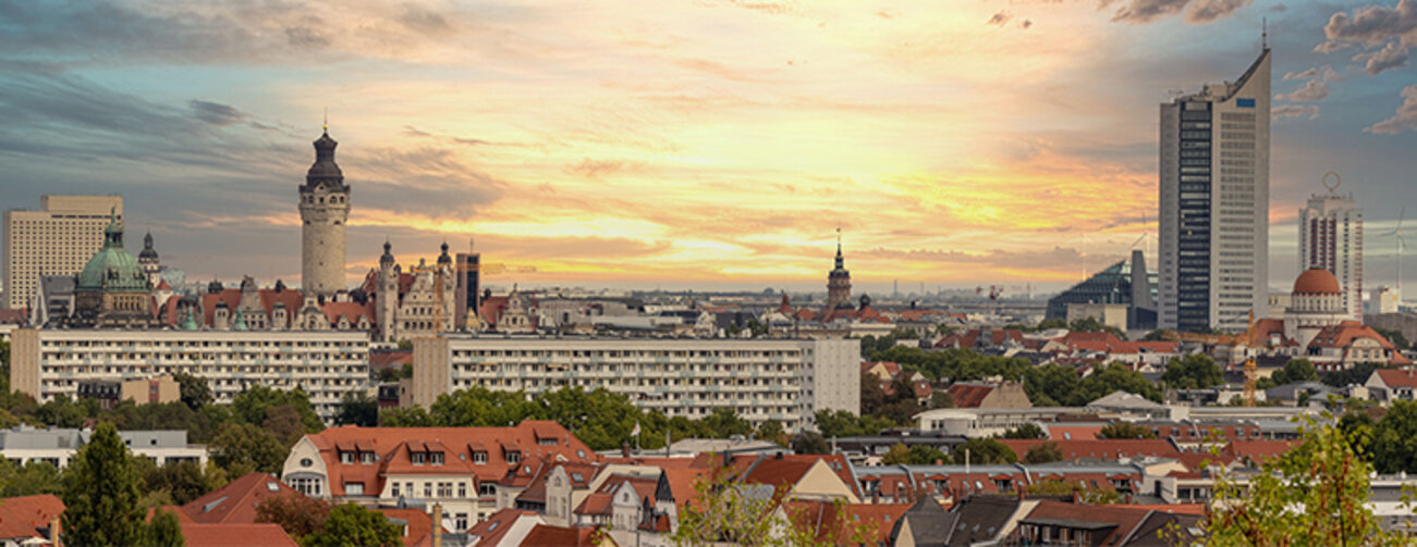 Panorama of the city of Leipzig