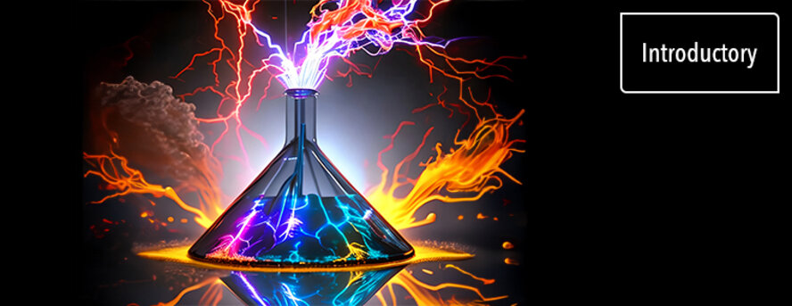 Chemical reaction, electrochemistry, electricity, flash with lighting
