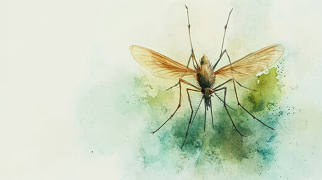 Aquarell painting of a mosquito