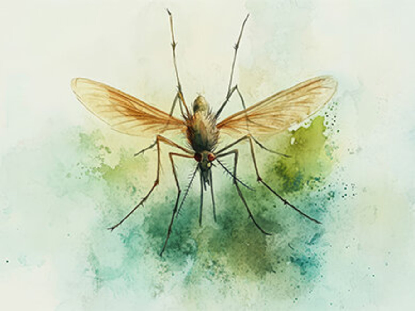 Aquarell painting of a mosquito