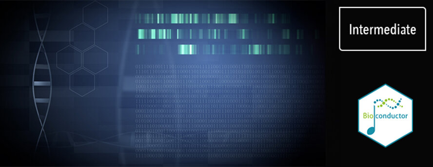 Blue Medical Technology Background with DNA-Strings, DNA-Codes and Binary Codes.