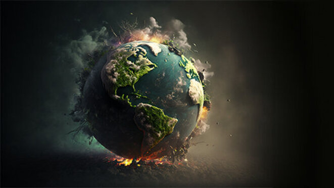 Concept of global warning, climate change and dying Earth.