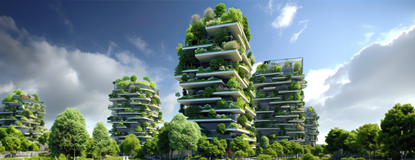 save the green planet, green cities future skyline, created using of AI tool