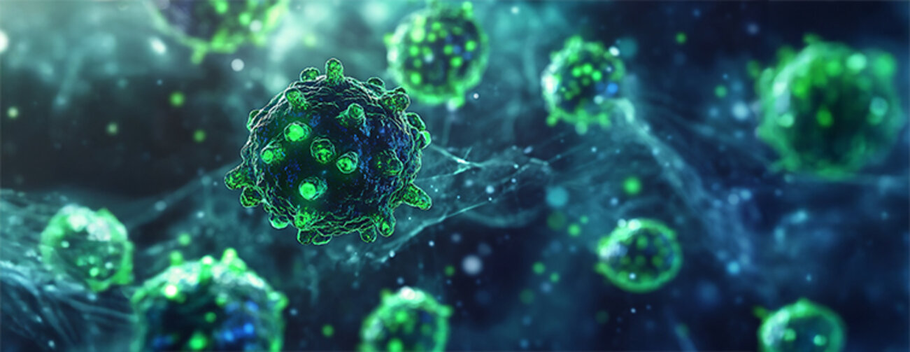 Cancer cell autophagy process diagram lysosome action green highlight