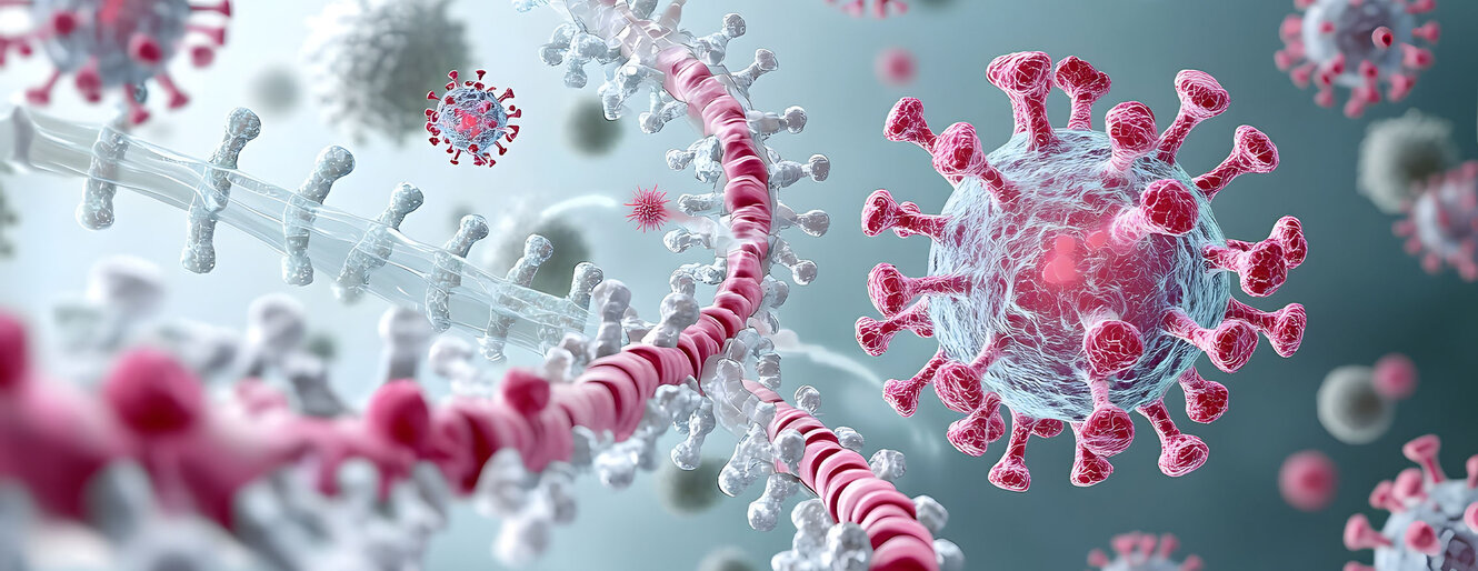 Cross Sectional Graphic of the Respiratory System Showing the Infection and Spread of Group A Streptococcus Bacteria in the Throat Area