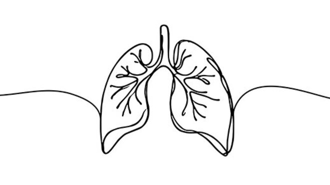 Lungs Hand drawn icon continuous line drawing. Human organs Creative abstract art background, Single continuous line art of lungs. Lungs human organ one line illustration
